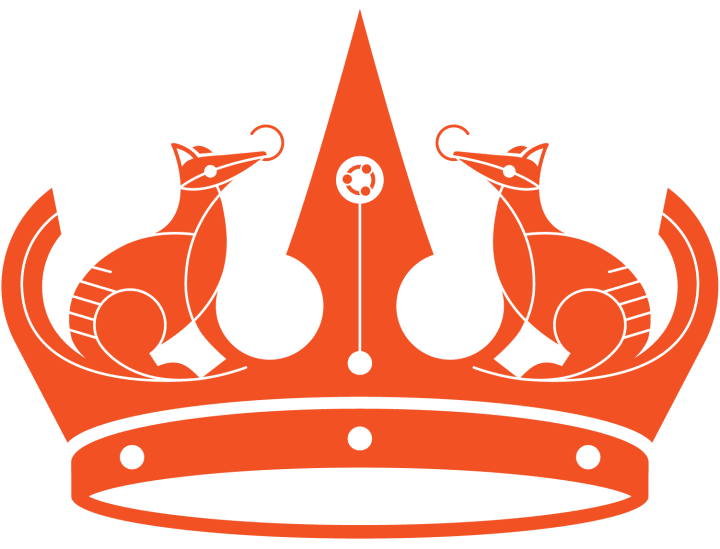 Nobel Numbat illustrerat med en stiliserad orange krona med Ubuntu-loggan i mitten, inramad av två myrpungdjur. 